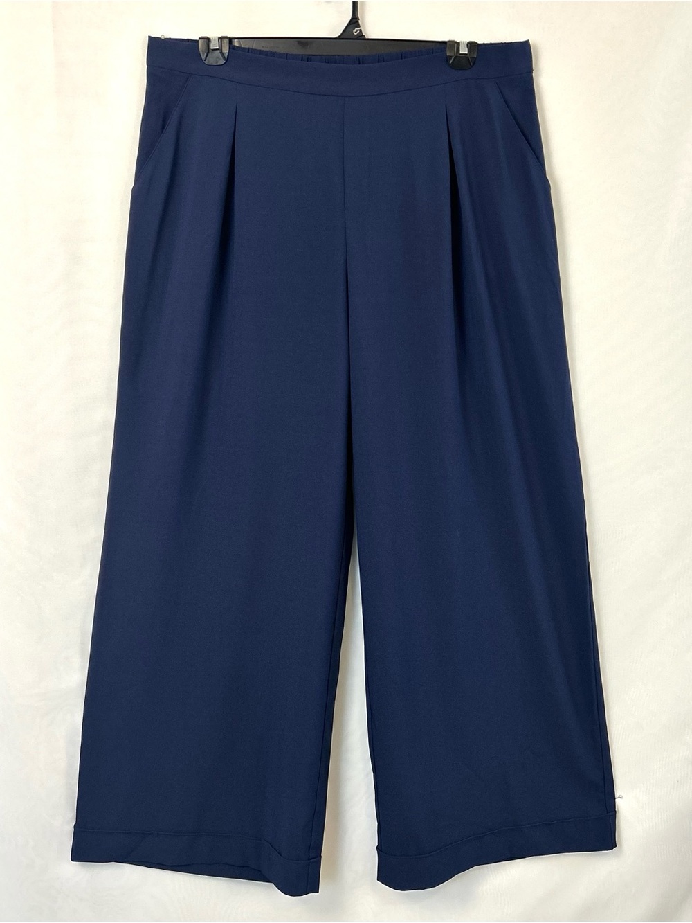 New BEAUTIFUL by Lawrence Zarian Navy Blue Pull-On Wide Leg Pants XL - Picture 2 of 12